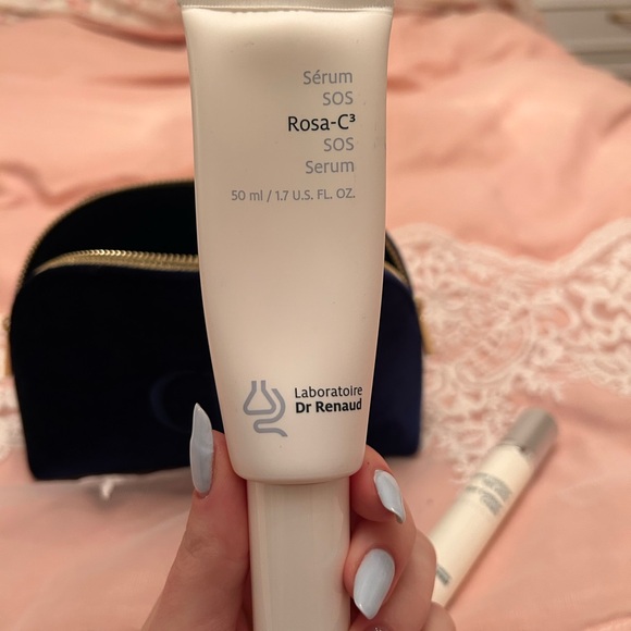 Dior Navy Velvet Double-Zip Cosmetic Pouch with Embossed CD - Picture 3 of 11